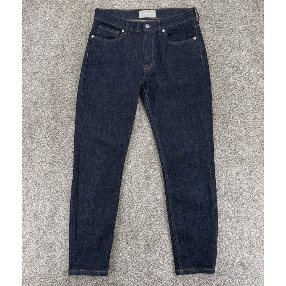 Everlane‎ Mid Rise Skinny Jeans Womens 27 Ankle Blue Dark Indigo Stretch Denim